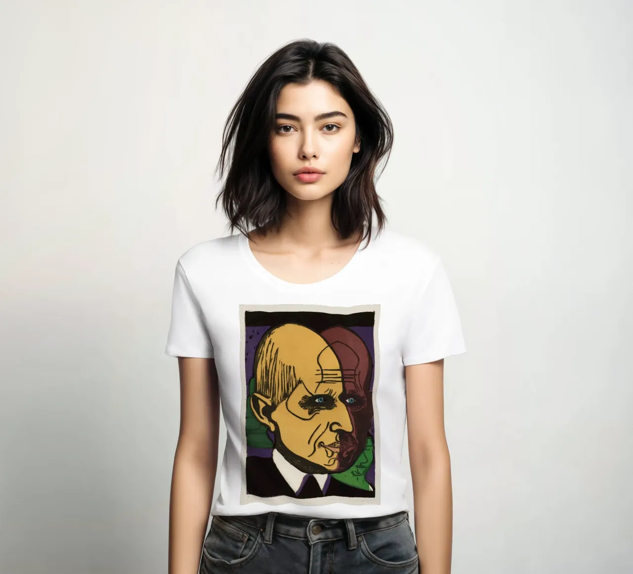 Kirchner Head of Dr Bauer - Expressionist Print women's fitted t-shirt by NorwesClub
