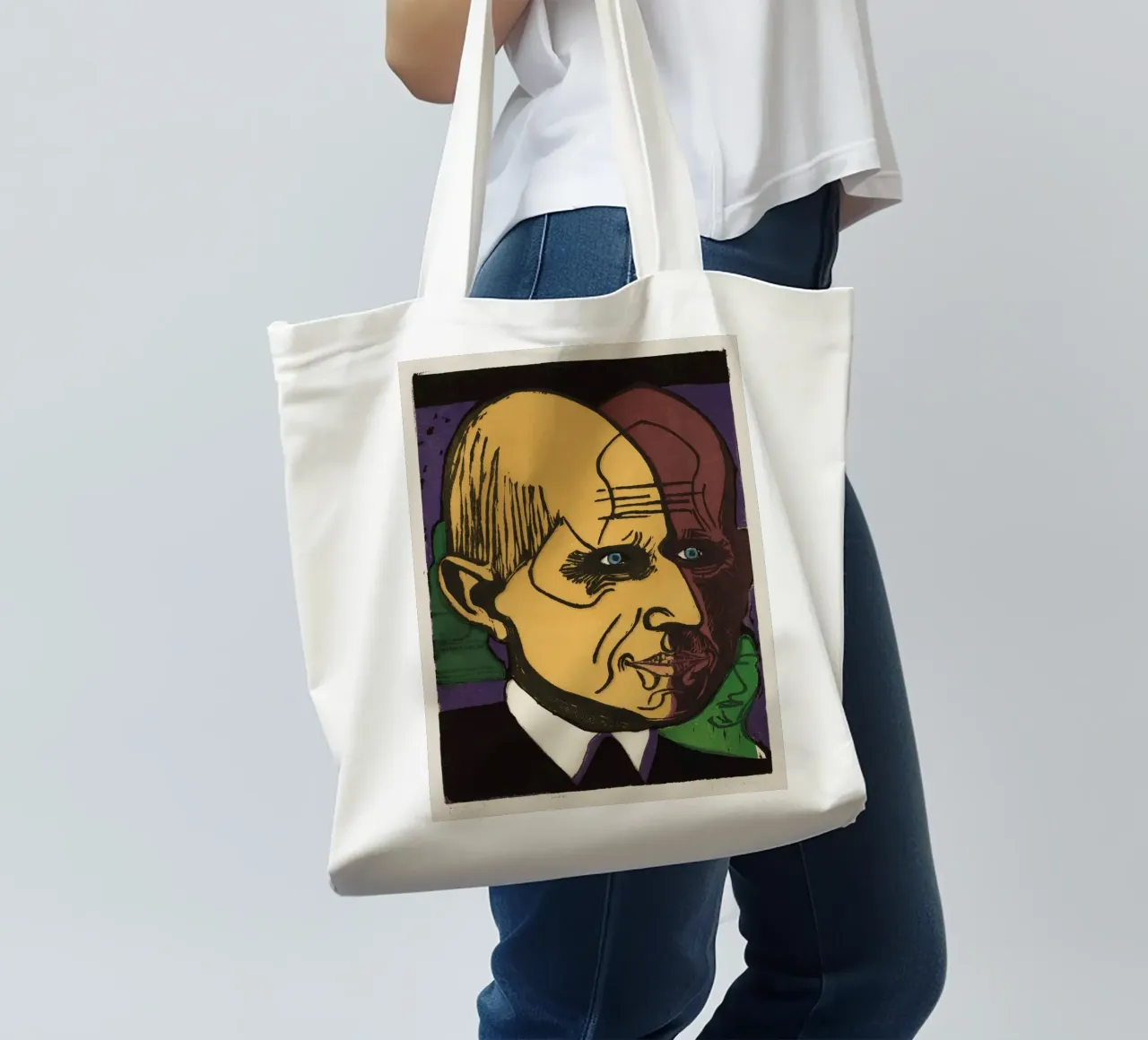 Kirchner Testa del dottor Bauer - Stampa espressionista borsa in juta da NorwesClub