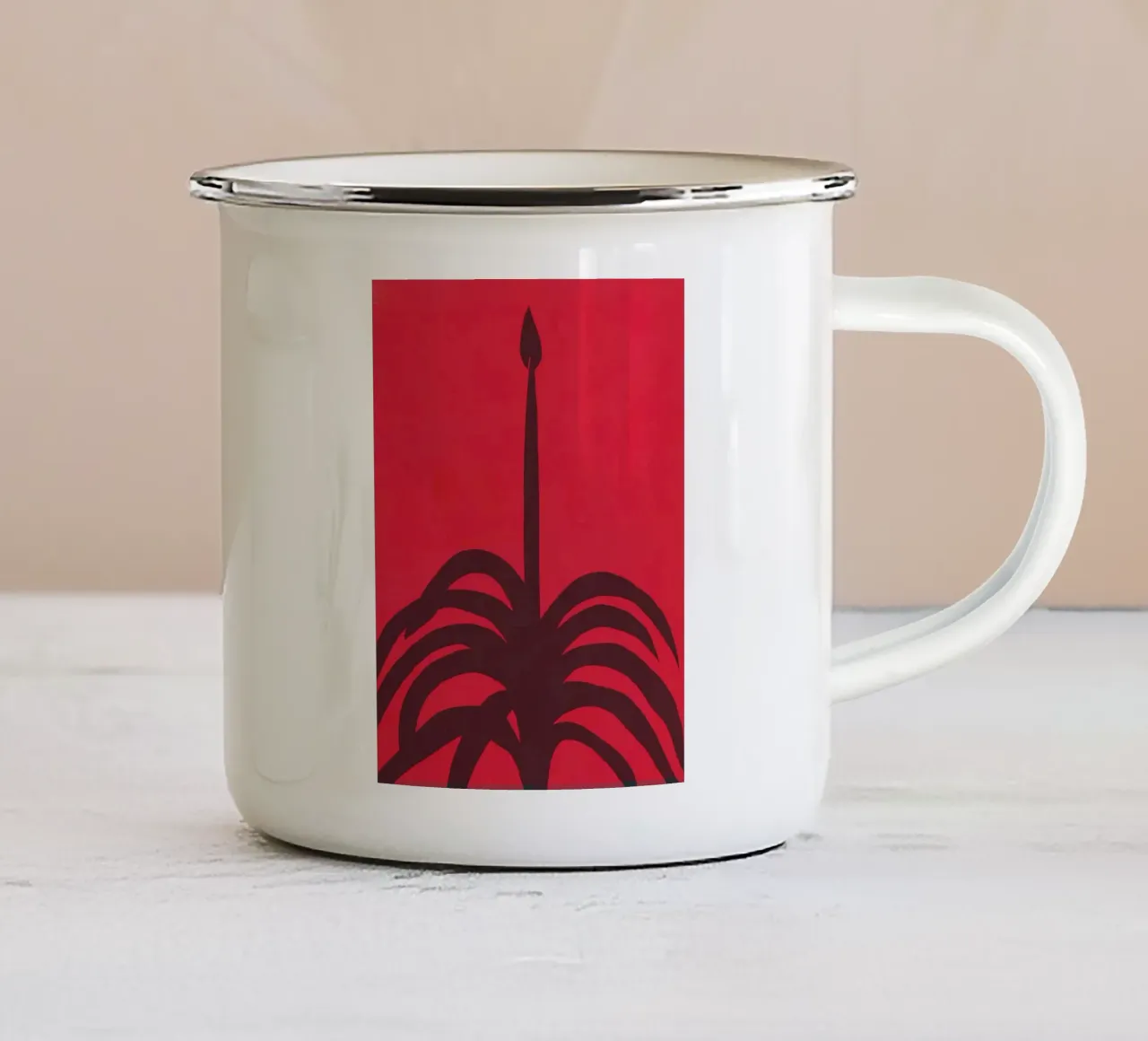 Bocciolo rosso tazza in smalto da Little Dean