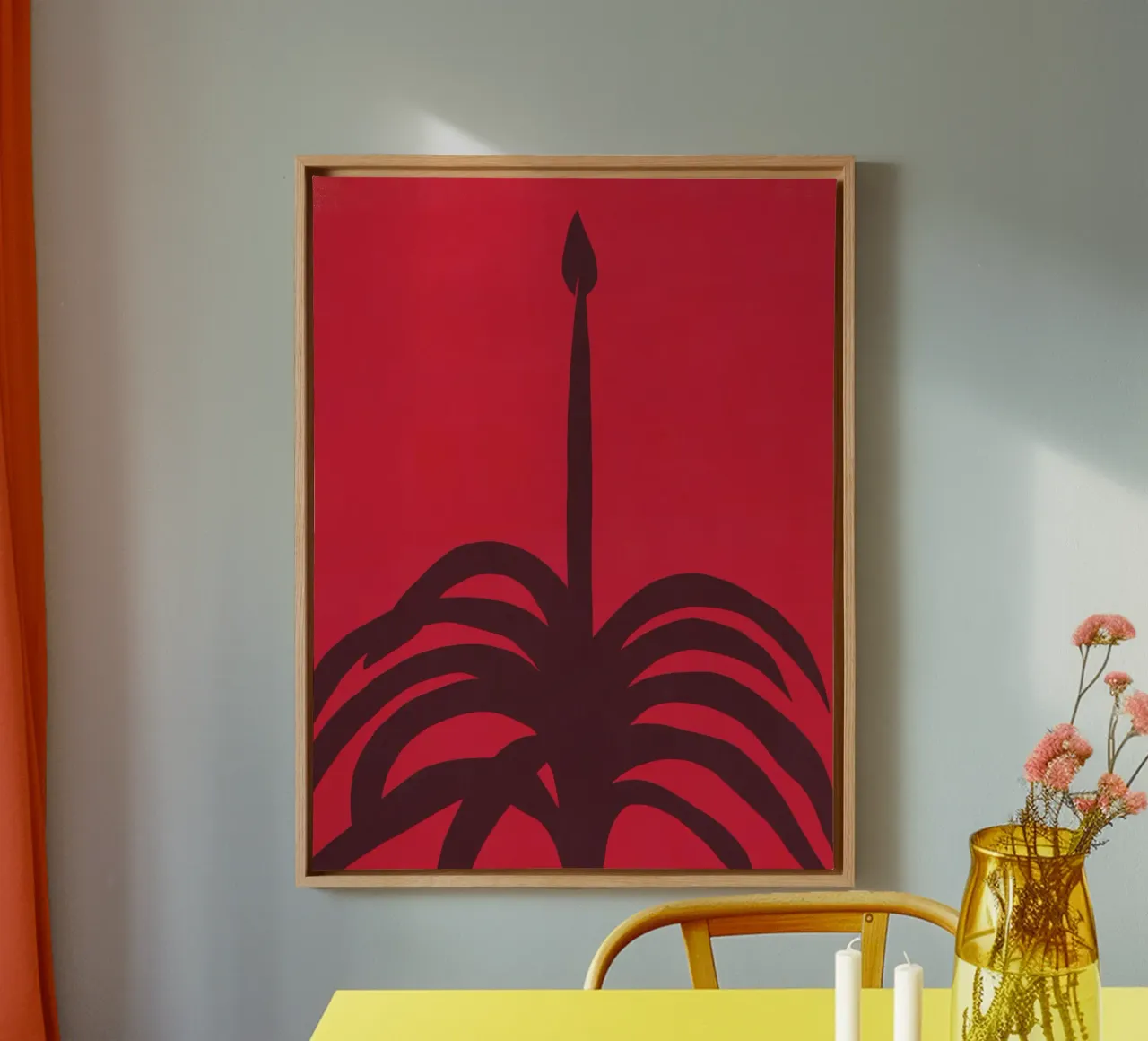 Bocciolo rosso tela con Cornice a cassetta da Little Dean