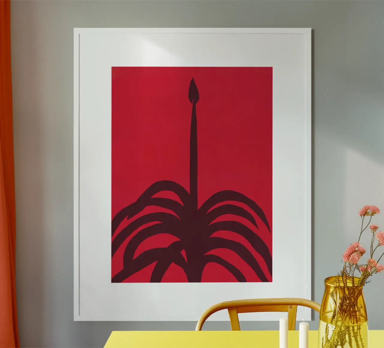Bocciolo rosso poster con telaio in plastica da Little Dean