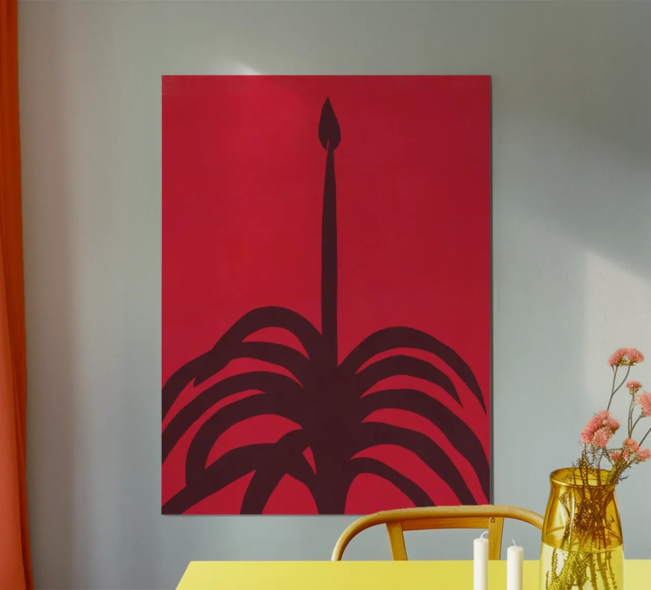 Bocciolo rosso poster con telaio in plastica da Little Dean