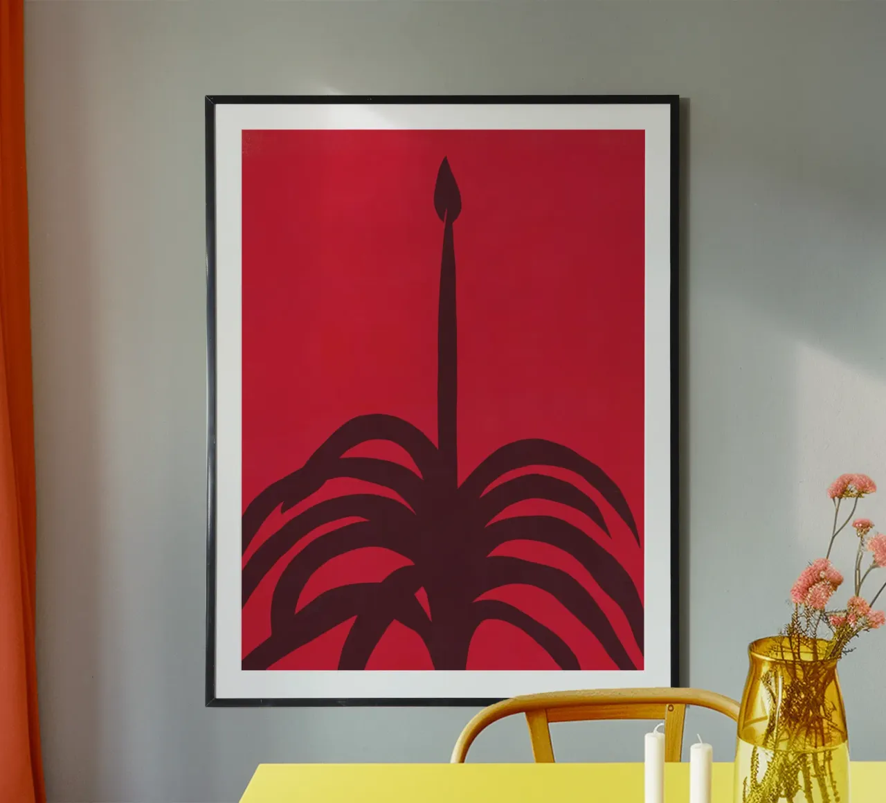 Bocciolo rosso poster con telaio in plastica da Little Dean