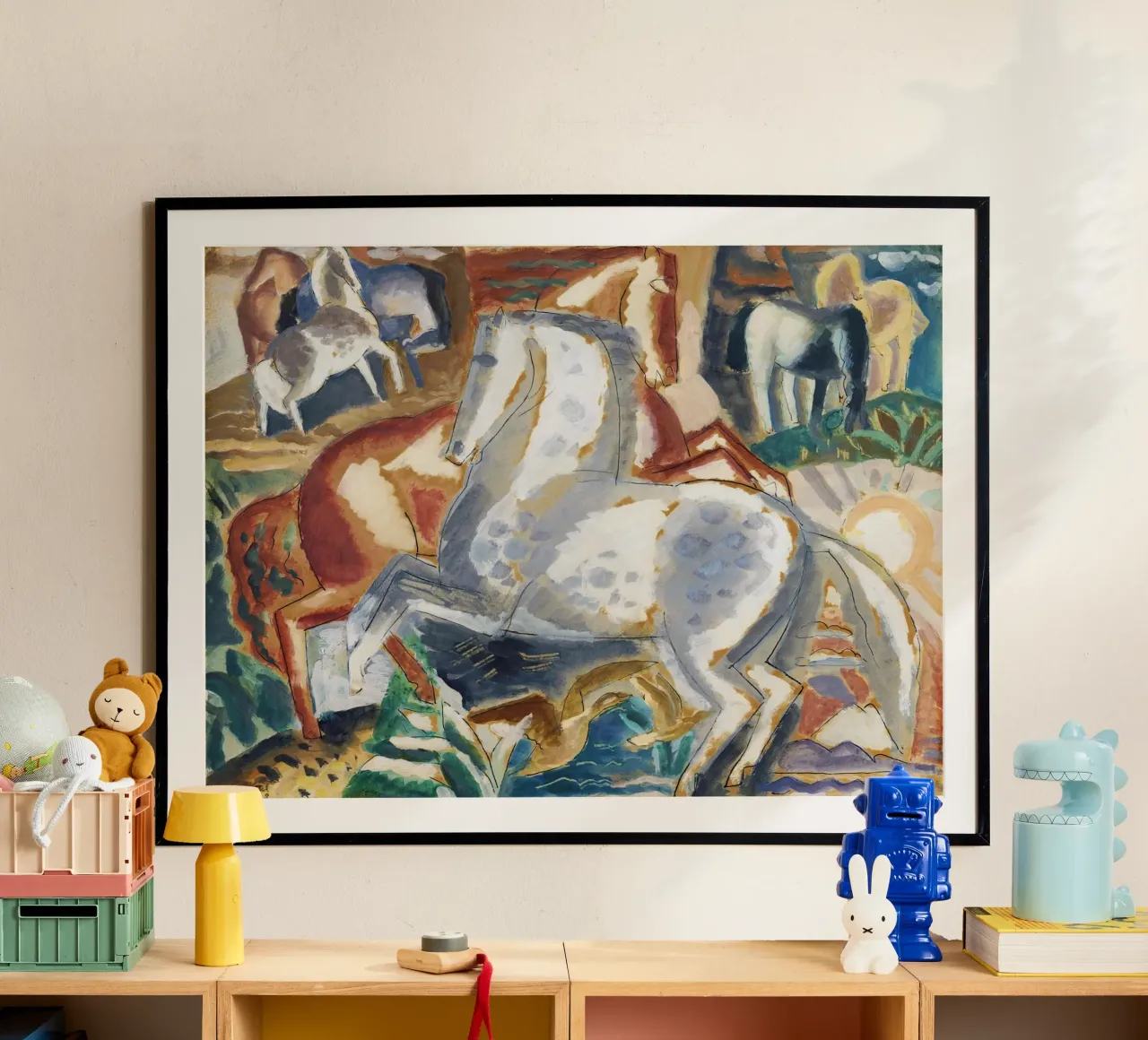 Leo Gestel Chevaux dans un paysage - Modernist Print poster de NorwesClub