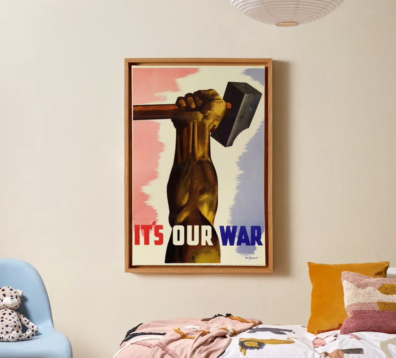 A. Merrith "Het is onze oorlog" - WWII Propaganda Print canvas met Baklijst van NorwesClub