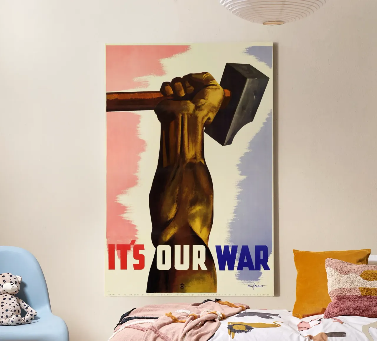 A. Merrith "Het is onze oorlog" - WWII Propaganda Print canvas met Baklijst van NorwesClub