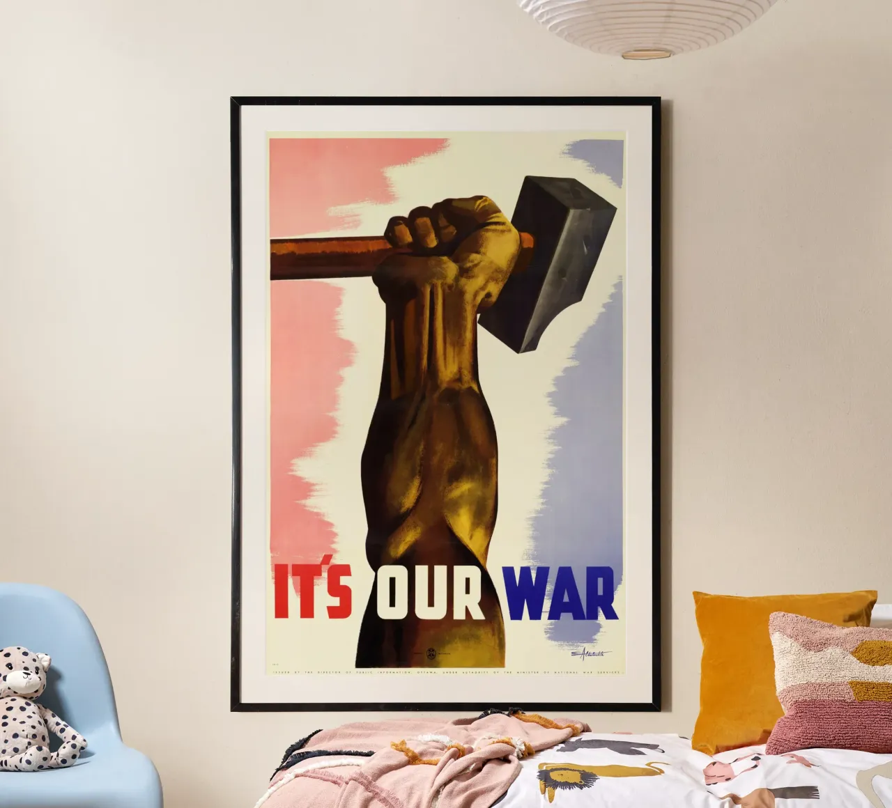 A. Merrith "Het is onze oorlog" - WWII Propaganda Print poster van NorwesClub
