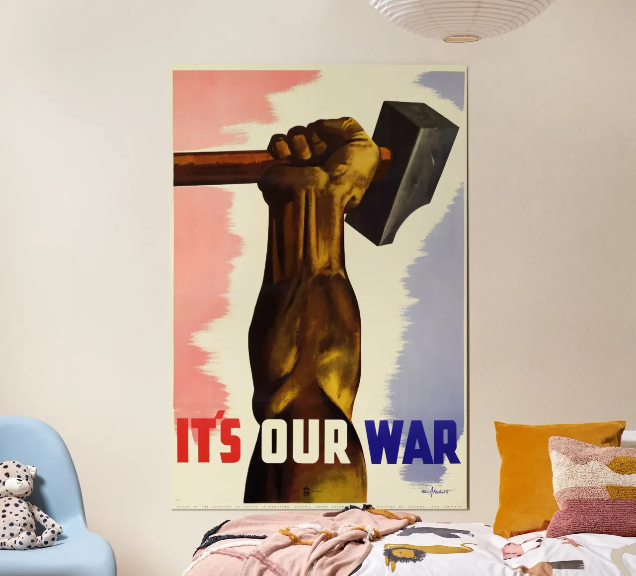 A. Merrith "Het is onze oorlog" - WWII Propaganda Print poster van NorwesClub