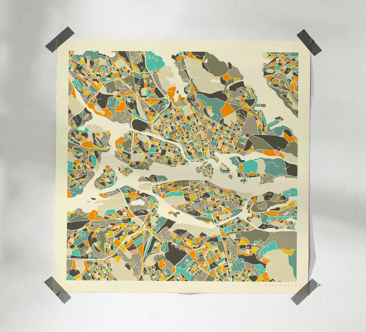 Mappa di Stoccolma carta hahnemühle da Jazzberry Blue
