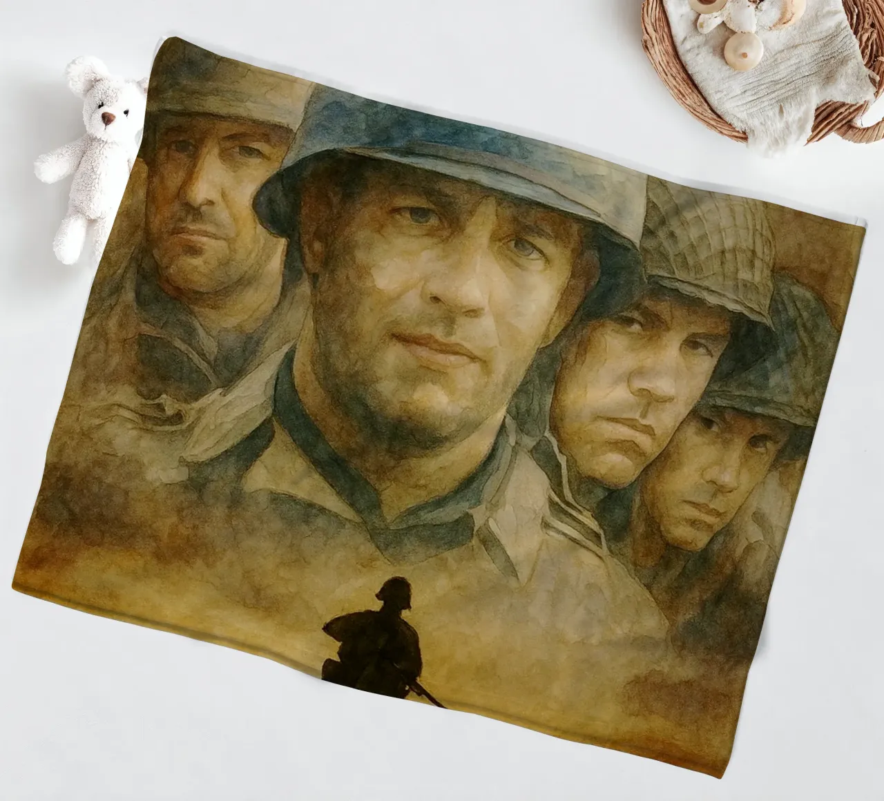 saving private ryan repainting imagination fleece blanket by SIQAYA