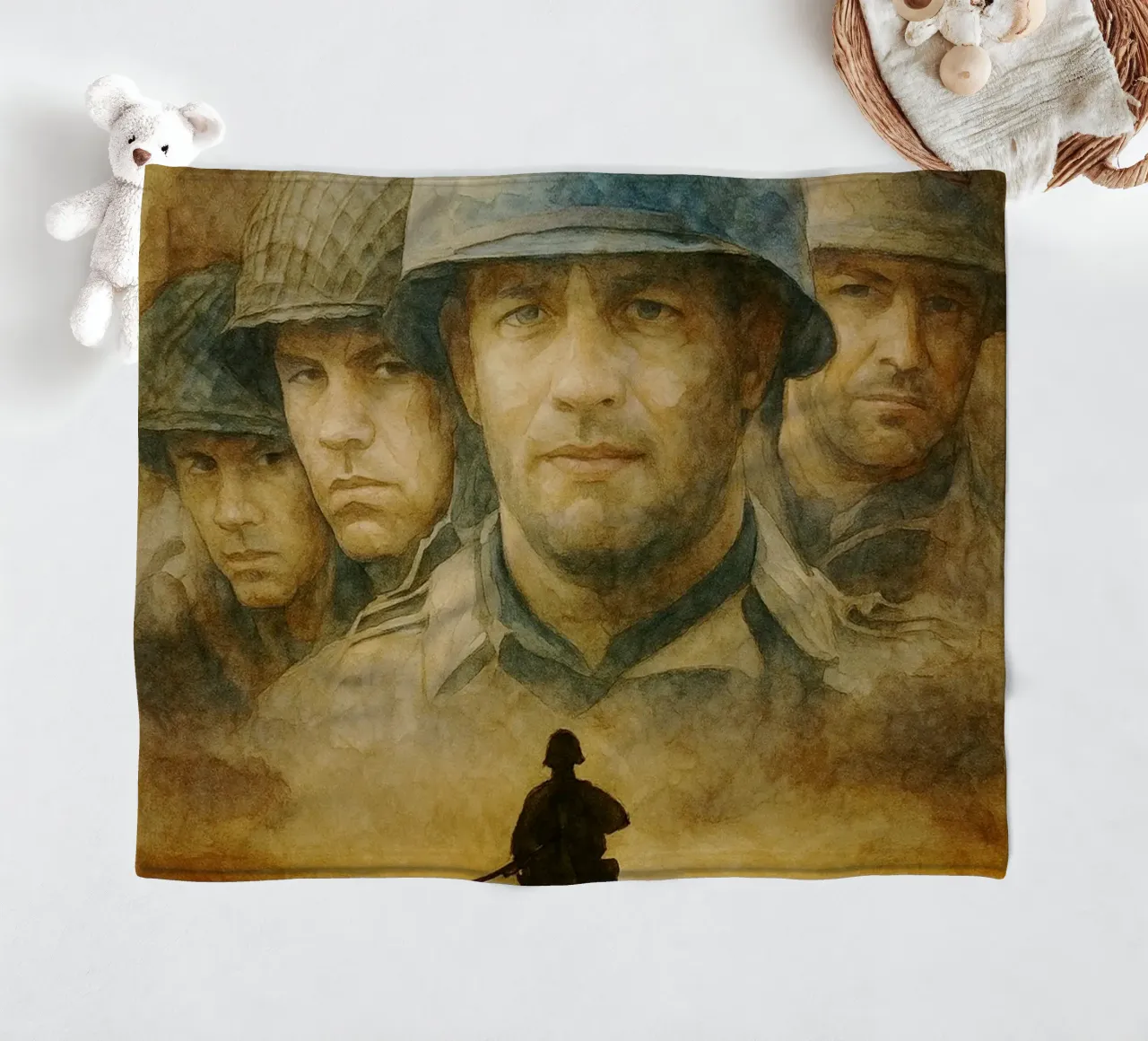 saving private ryan repainting imagination fleece blanket by SIQAYA