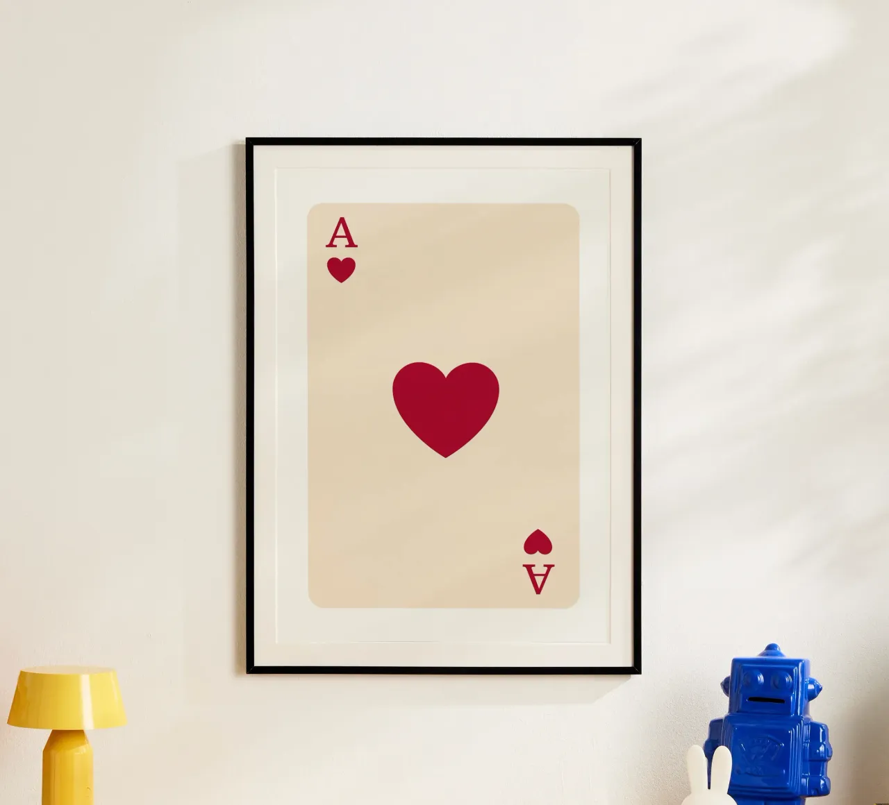 Minimalist Red Ace of Hearts Print | Modern Card Art poster by NorwesClub