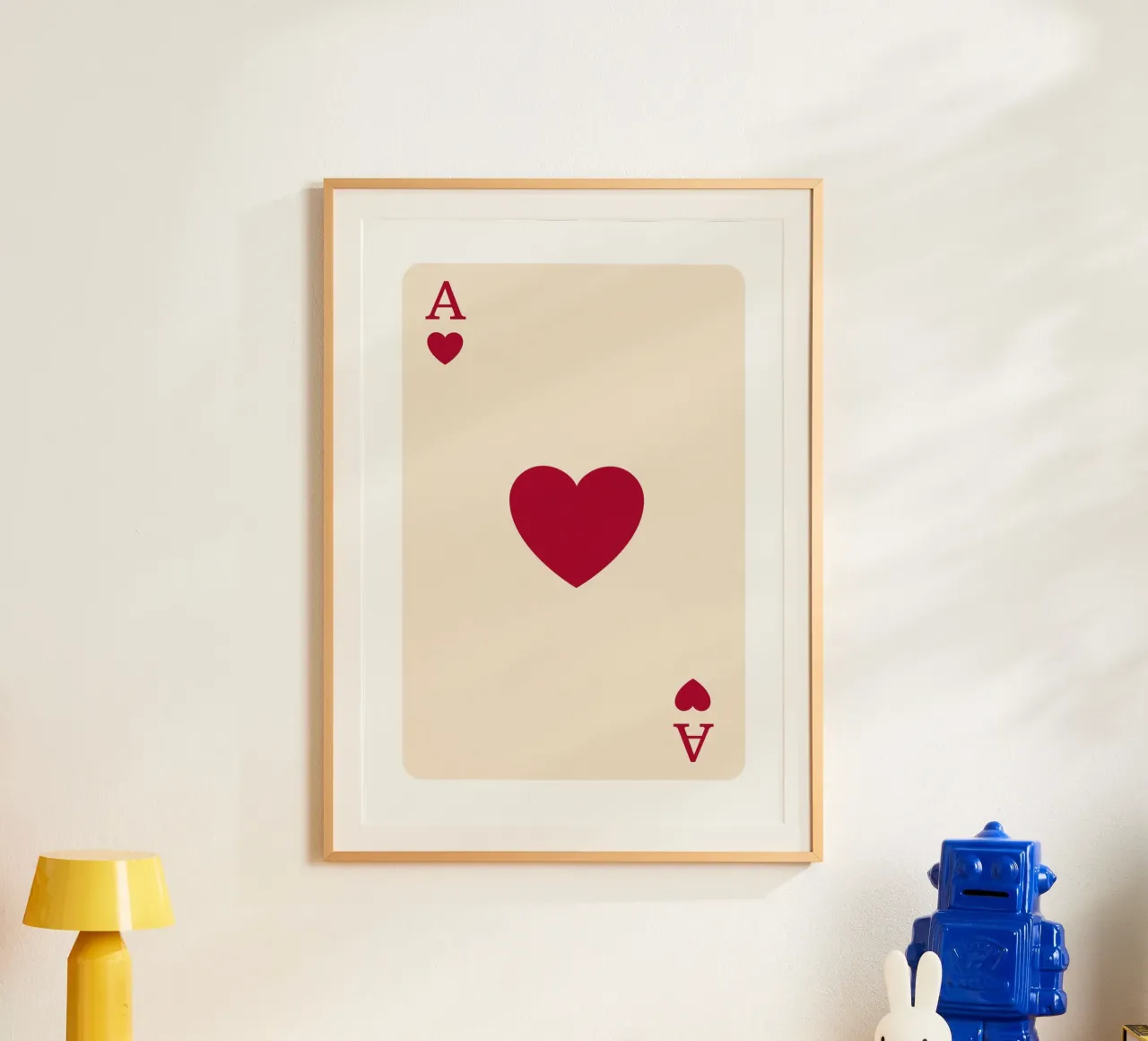 Minimalist Red Ace of Hearts Print | Modern Card Art poster by NorwesClub