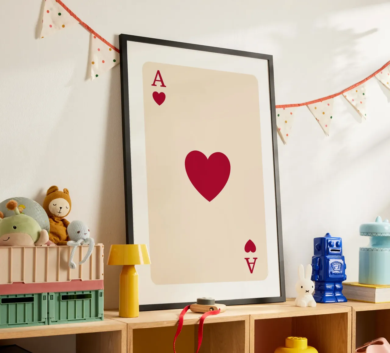 Minimalist Red Ace of Hearts Print | Modern Card Art poster by NorwesClub