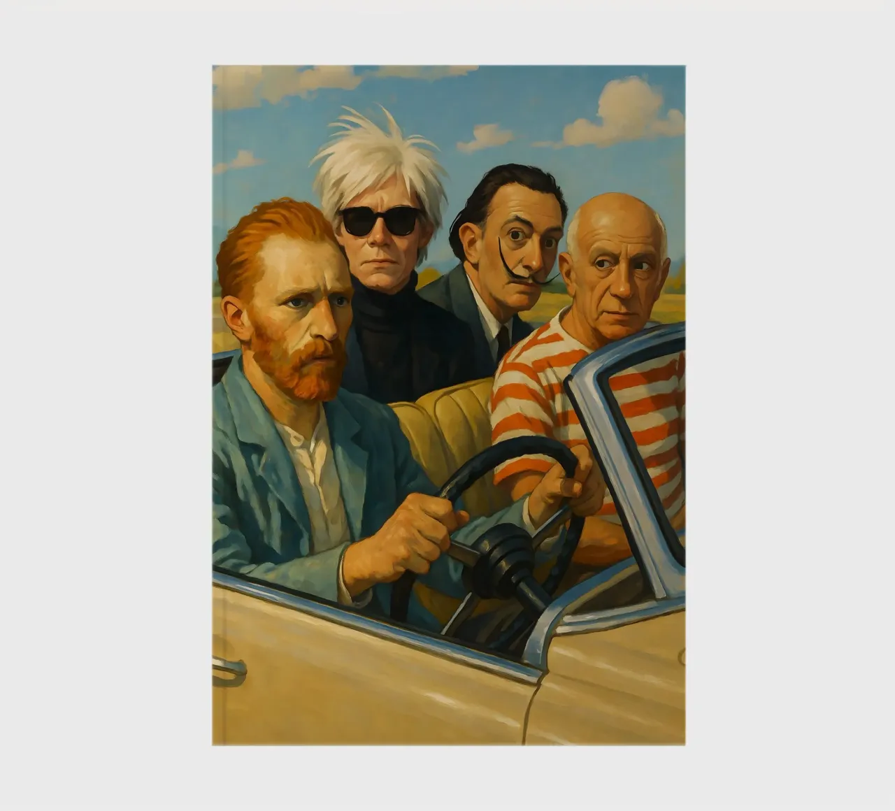 VINCENT VAN GOGH ANDY WARHOL SALVADOR DALI PICASSO IM AUTO Notizbuch von ARTOMATIC
