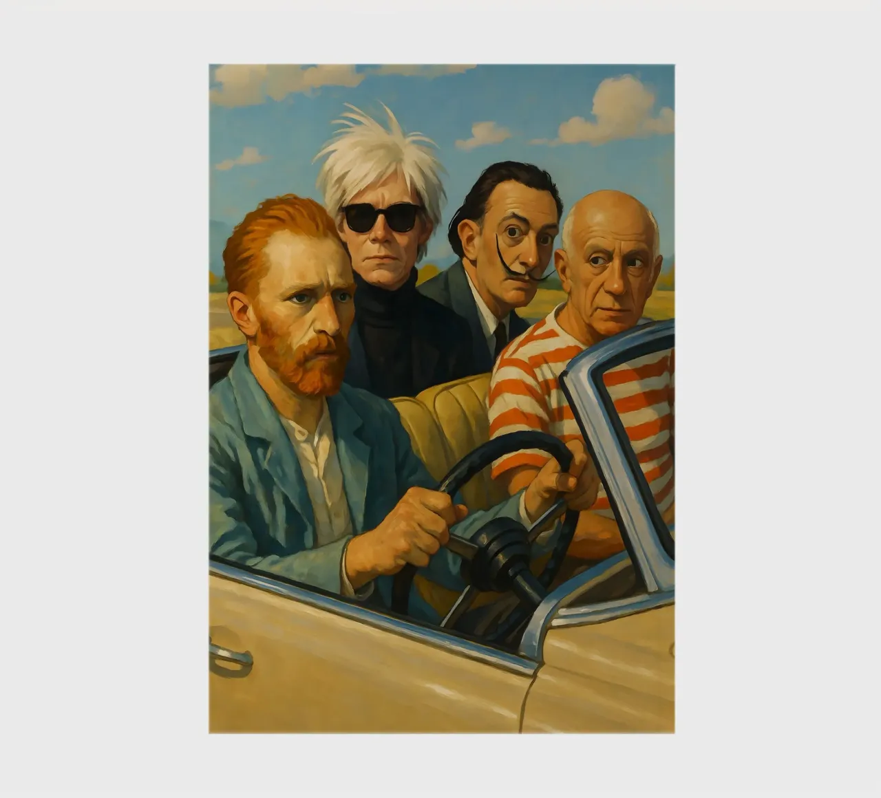 VINCENT VAN GOGH ANDY WARHOL SALVADOR DALI PICASSO IM AUTO Notizbuch von ARTOMATIC