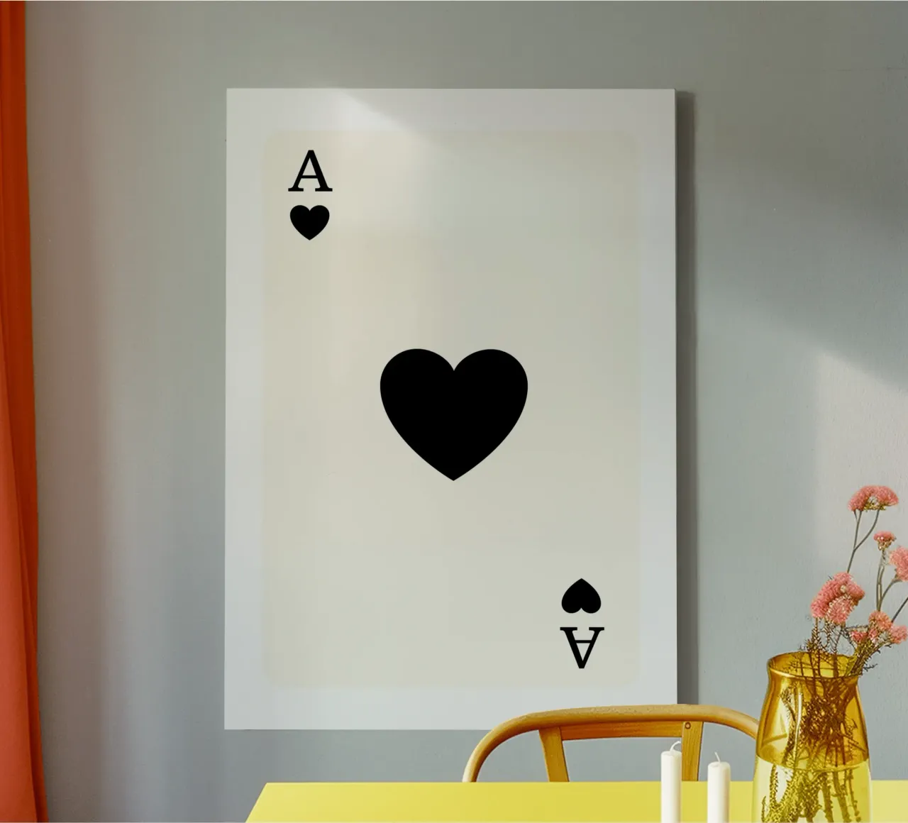 Minimalistische Zwarte Harten Aas Print | Moderne Kunst canvas van NorwesClub