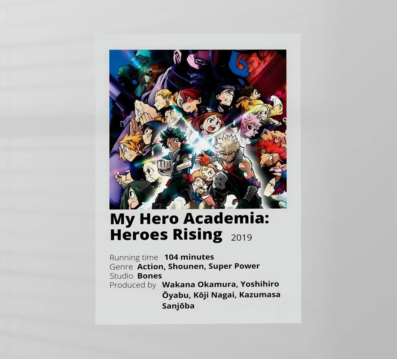 My Hero Academia Heroes Rising 2019 pellicola backlit da Totoya