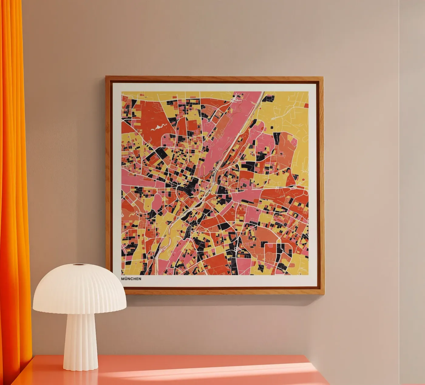 Munich II acryl van The Cartography Collection