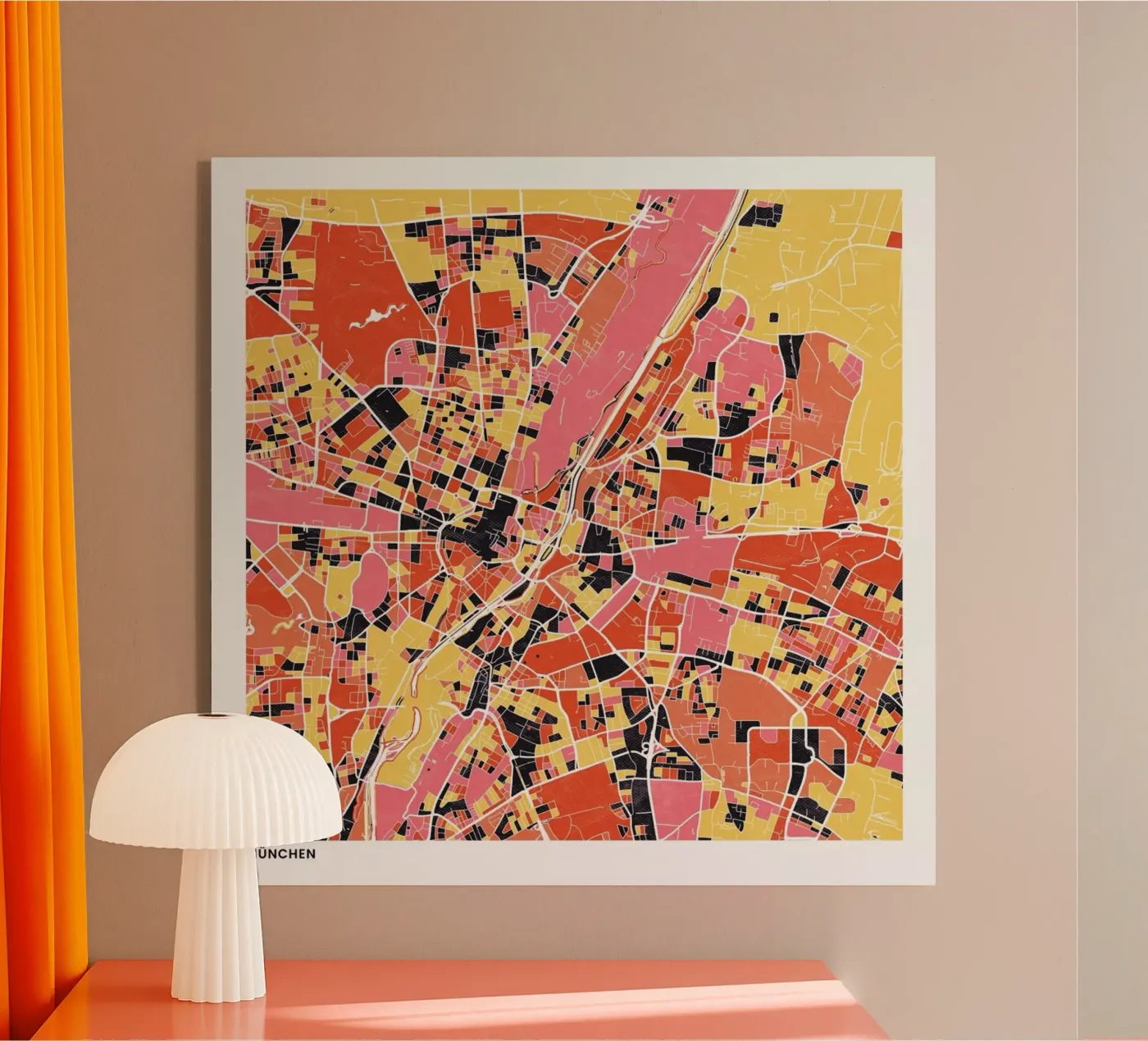 Munich II acryl van The Cartography Collection