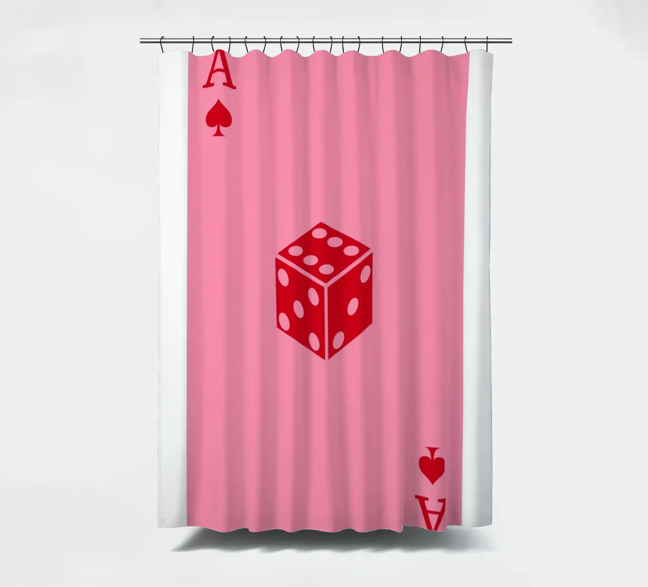 Dice Playing Card Print | Modern Lucky Game Art cortina de baño de NorwesClub