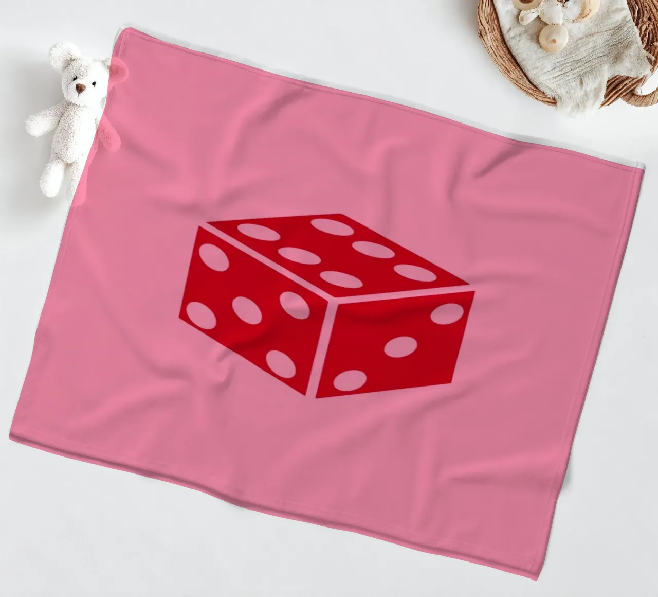 Dice Playing Card Print | Modern Lucky Game Art manta de franela de NorwesClub