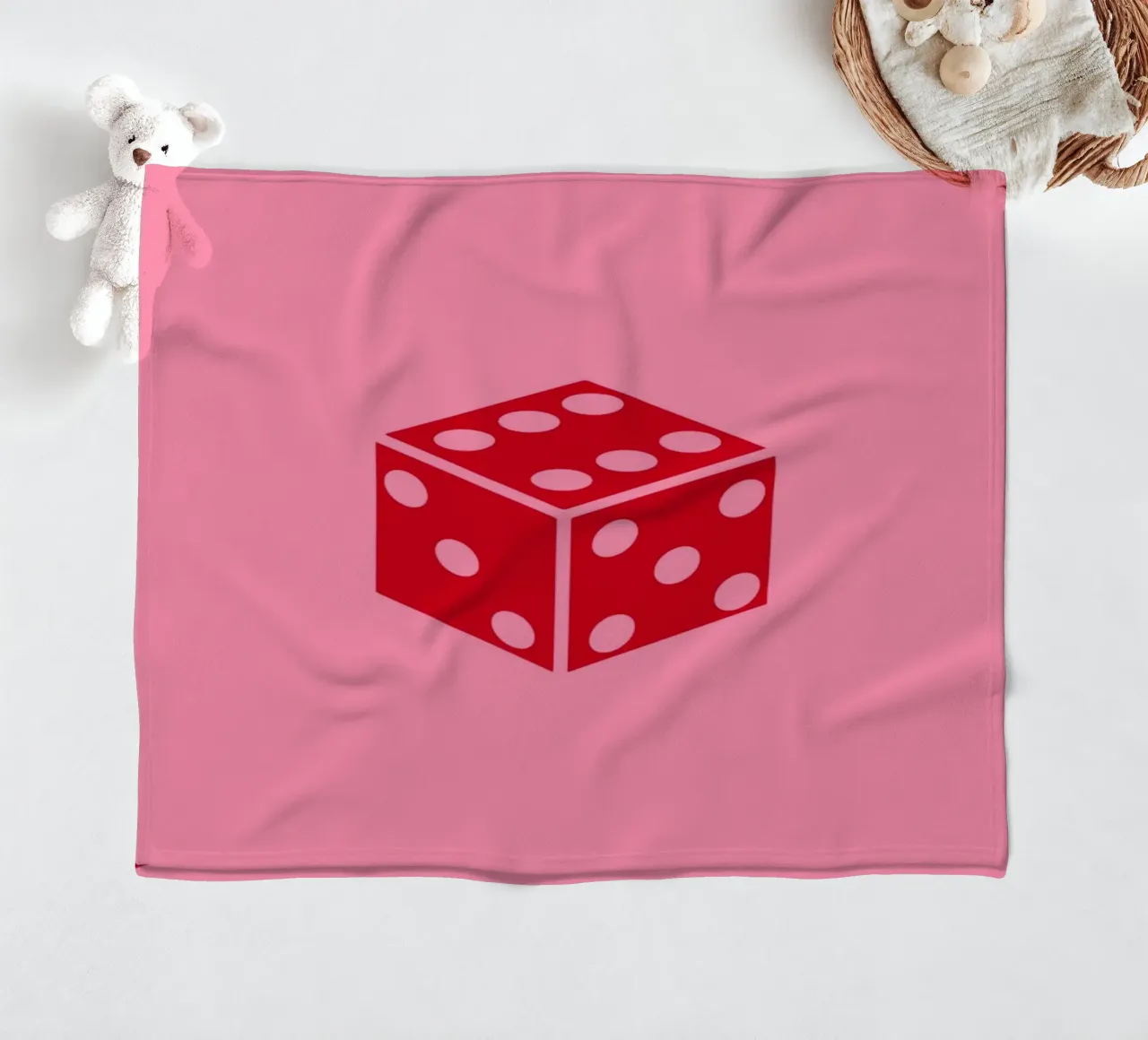 Dice Playing Card Print | Modern Lucky Game Art manta de franela de NorwesClub