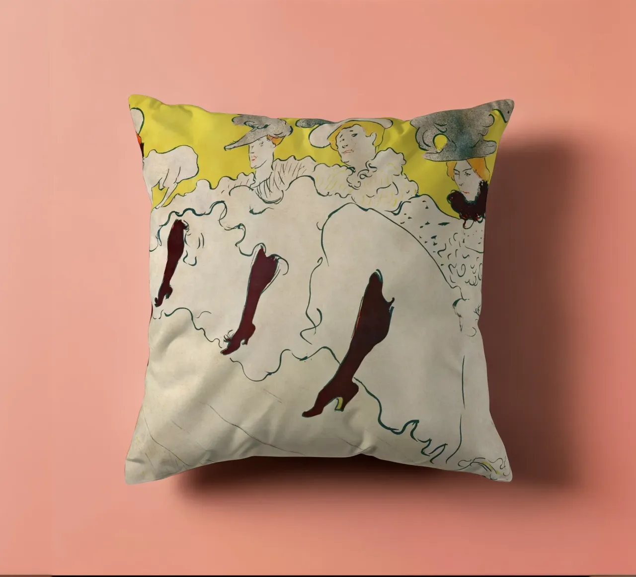 Toulouse-Lautrec Dancers | Art Nouveau Poster Print decorative cushion by NorwesClub