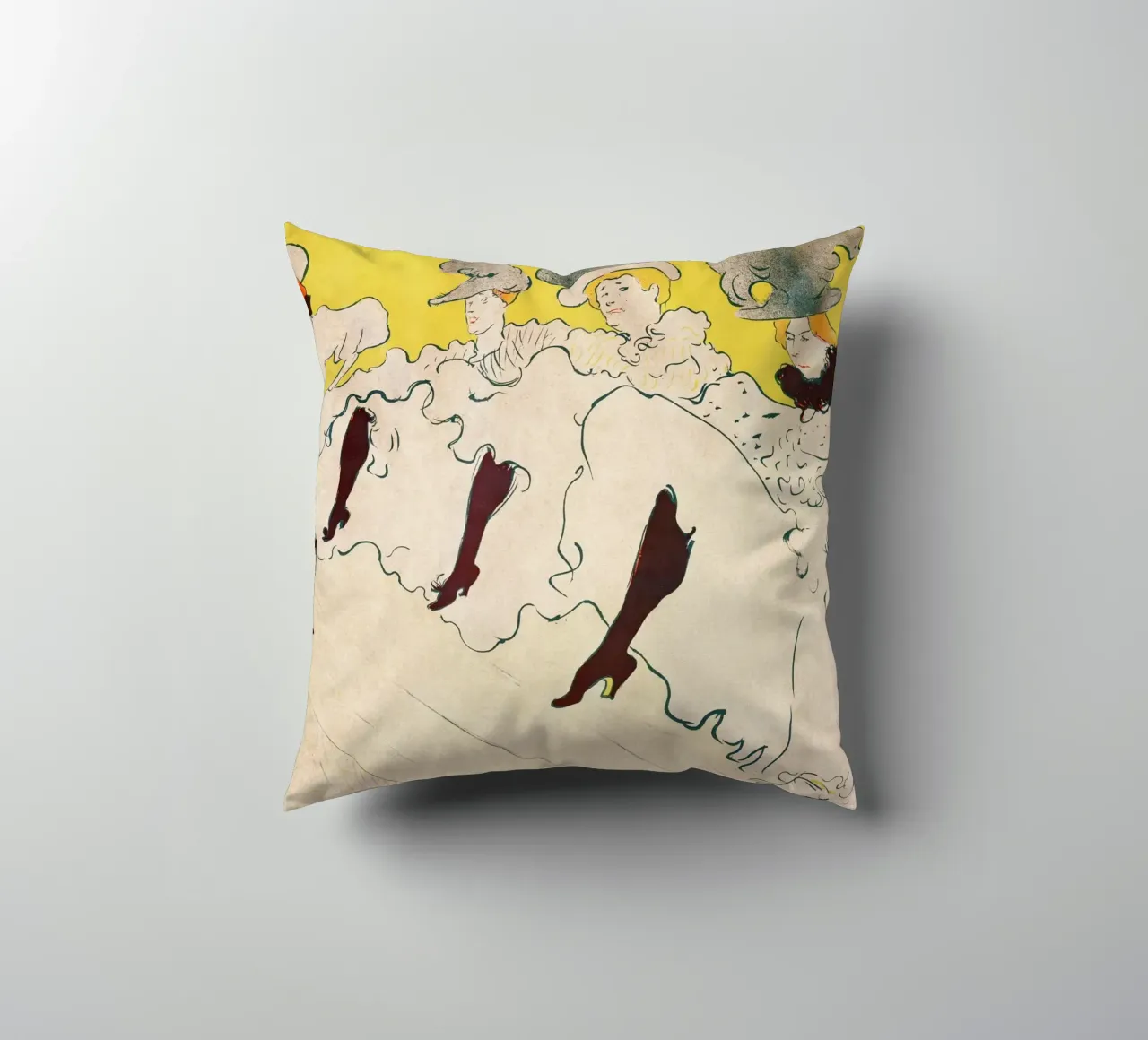 Toulouse-Lautrec Dancers | Art Nouveau Poster Print decorative cushion by NorwesClub