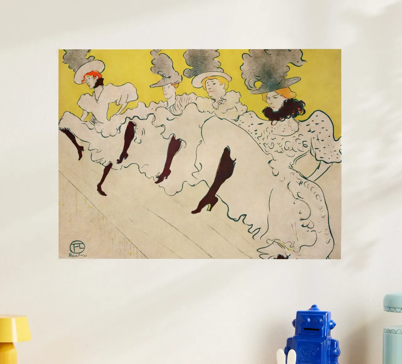 Toulouse-Lautrec Dancers | Art Nouveau Poster Print poster con telaio in alluminio da NorwesClub