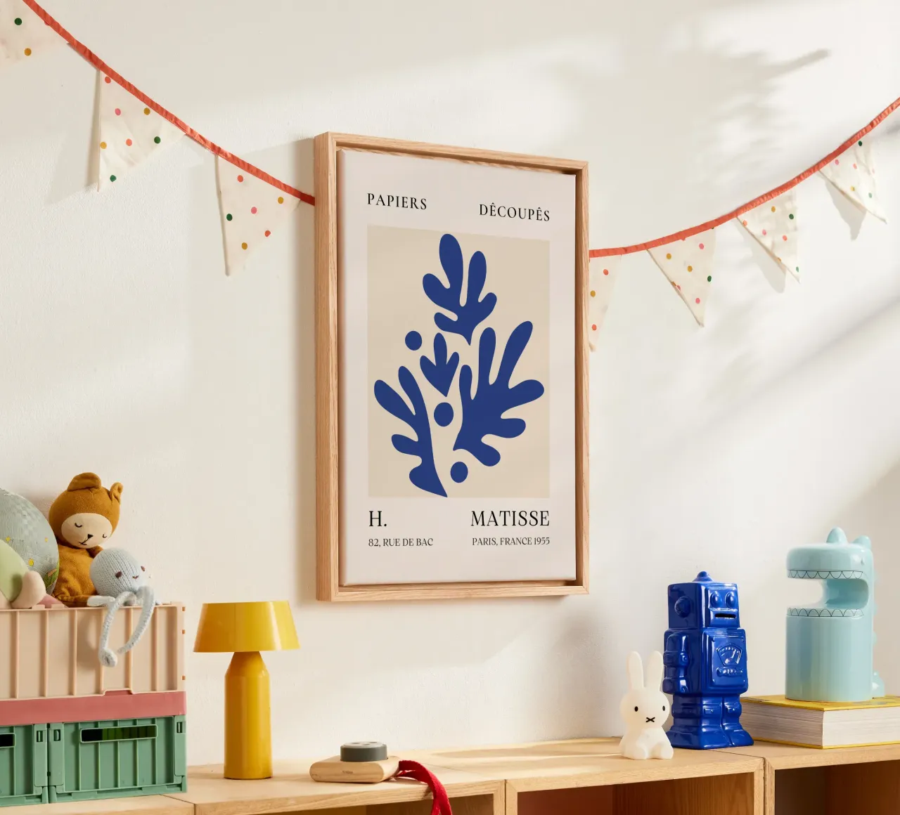Poster Matisse Blue Papiers Découpés 1955 tela con Cornice a cassetta da NorwesClub
