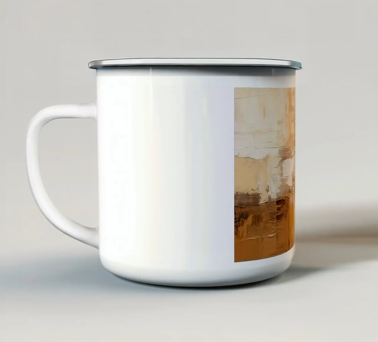 Resumen Bruin taza de esmalte de Imagine