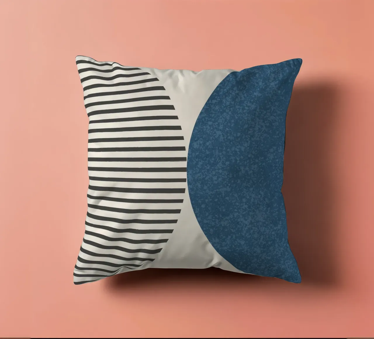 Strisce a semicerchio - Blu navy cuscino da MoonlightPrint
