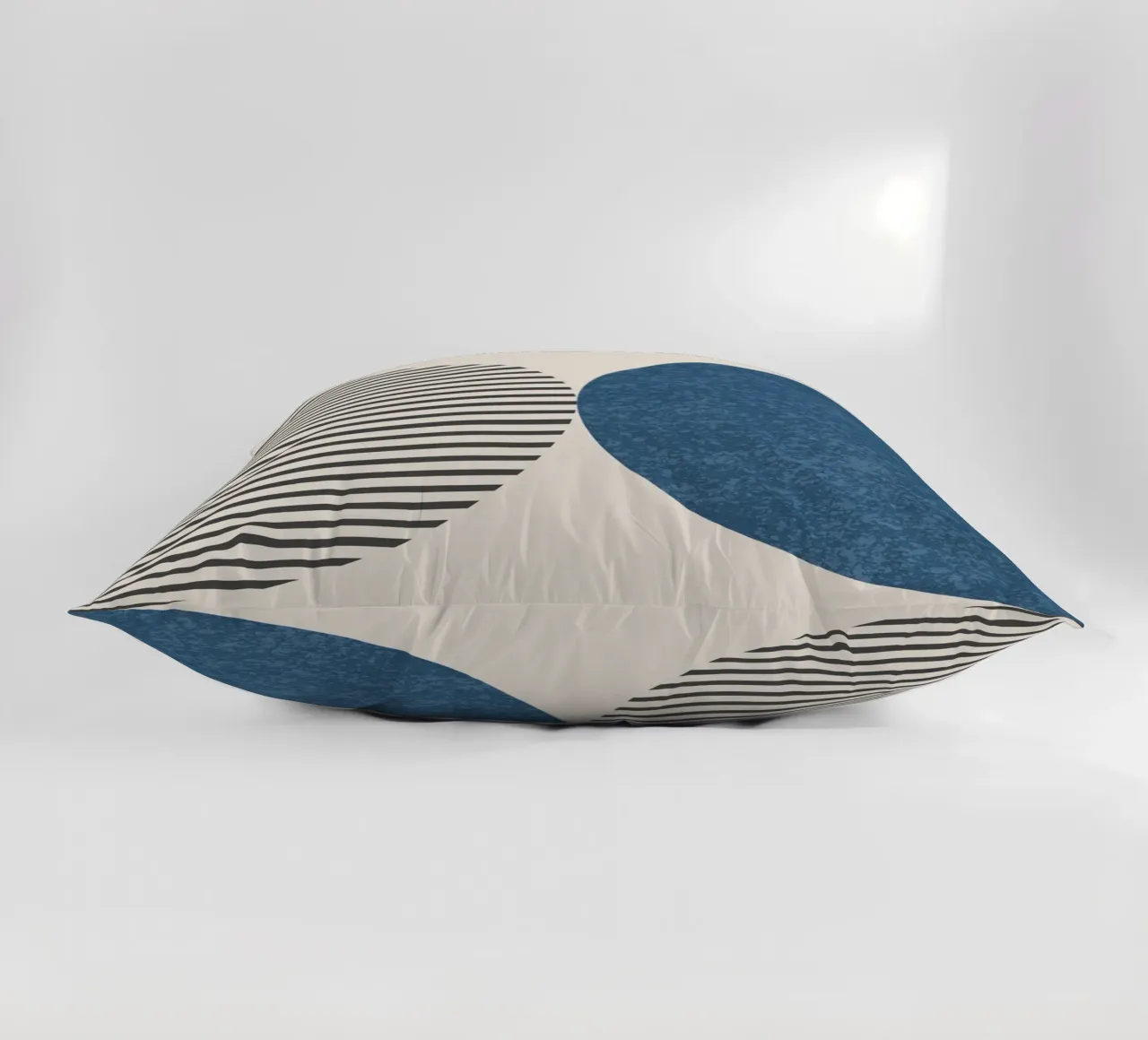 Strisce a semicerchio - Blu navy cuscino da MoonlightPrint