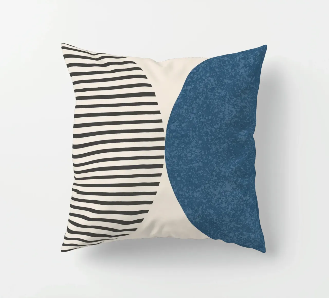 Strisce a semicerchio - Blu navy cuscino da MoonlightPrint