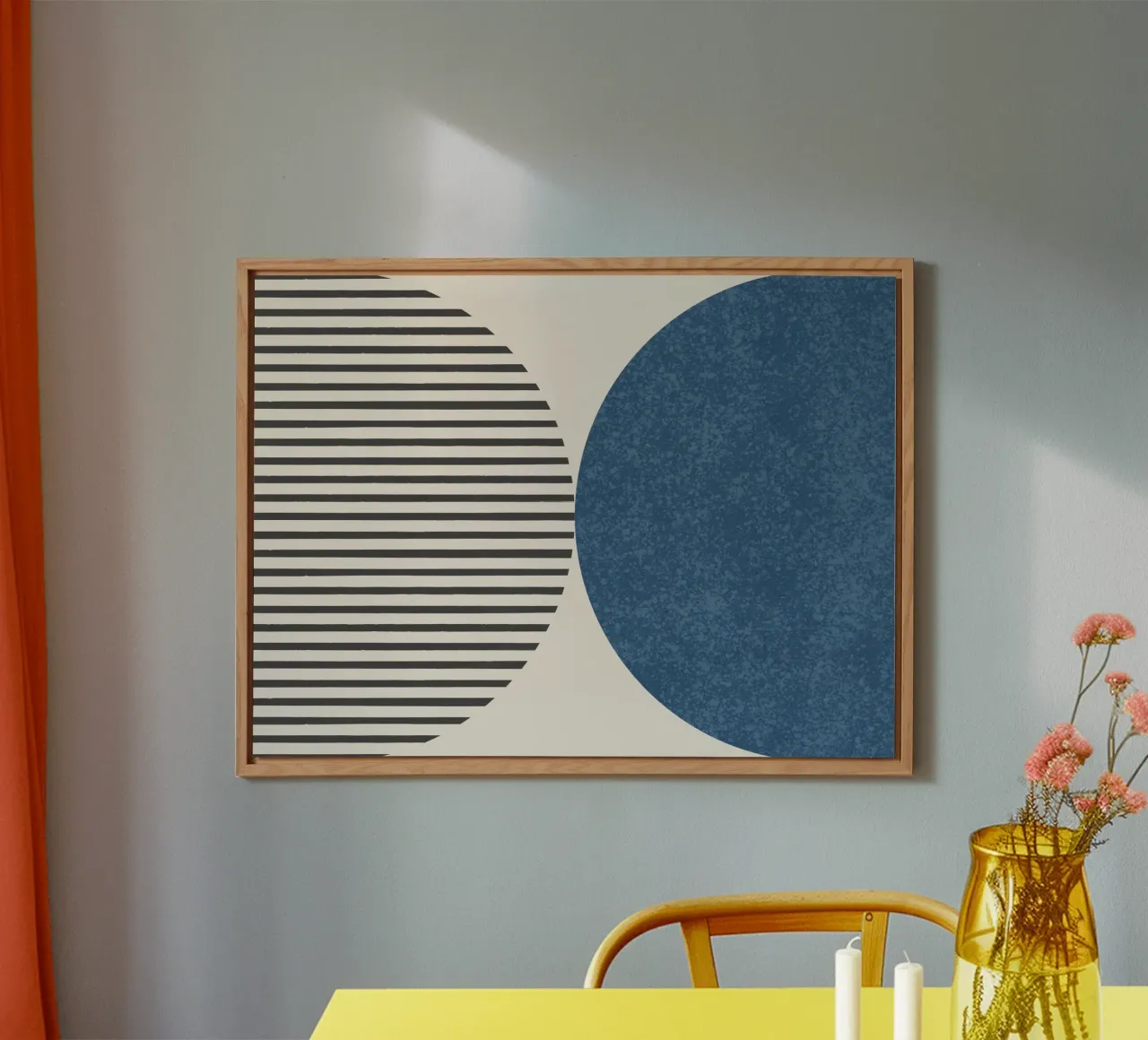 Strisce a semicerchio - Blu navy alluminio dibond da MoonlightPrint