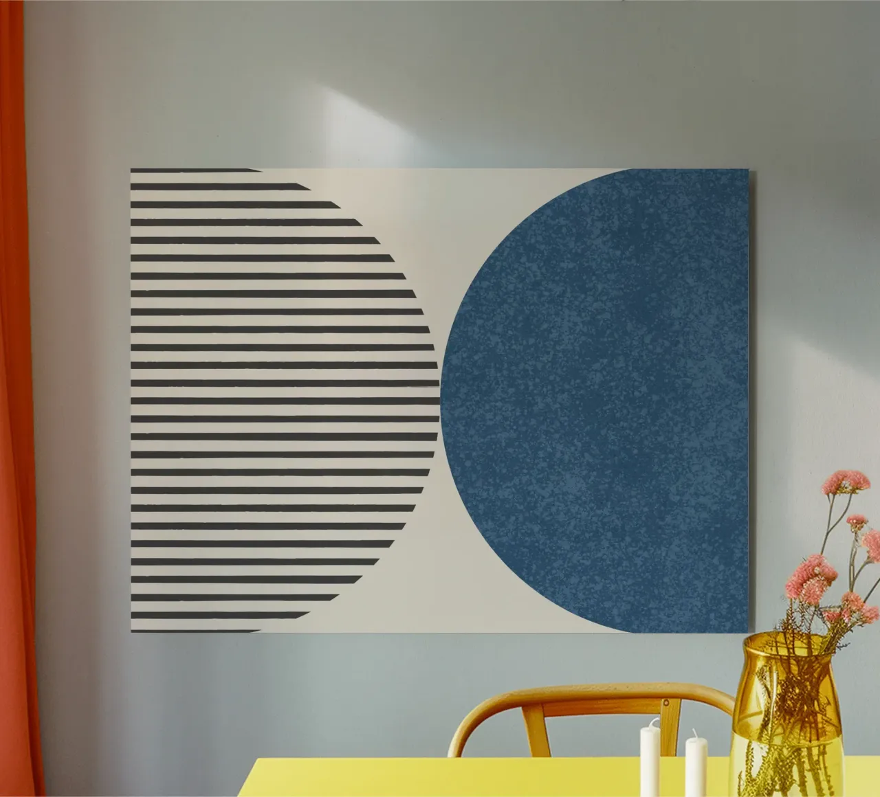 Strisce a semicerchio - Blu navy alluminio dibond da MoonlightPrint