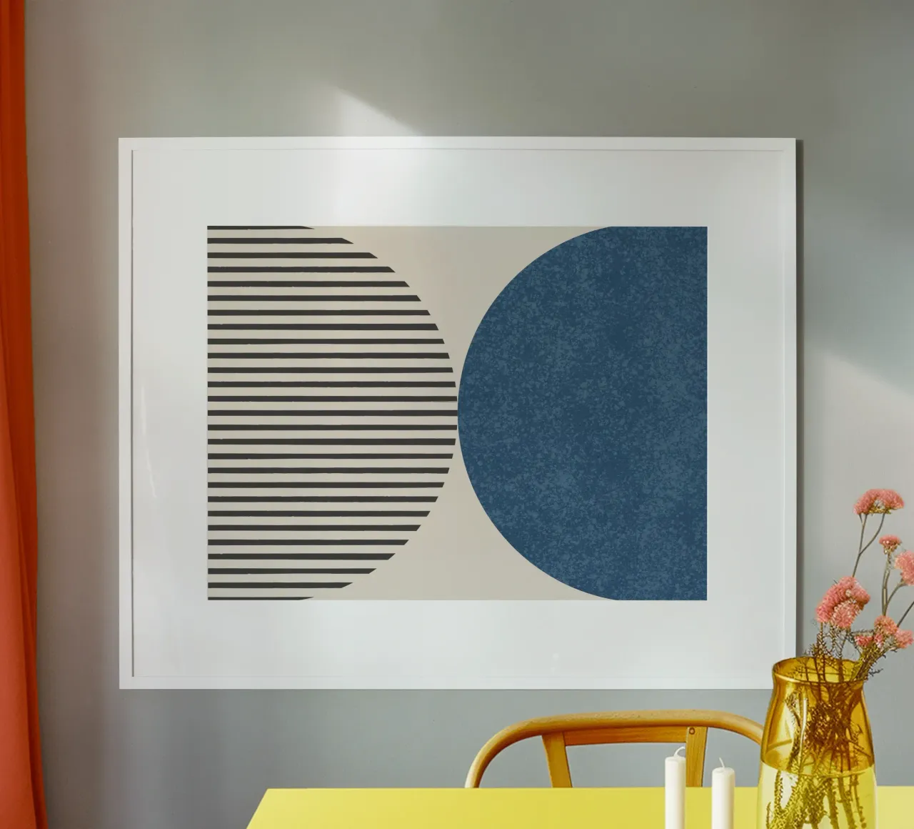 Strisce a semicerchio - Blu navy poster da MoonlightPrint