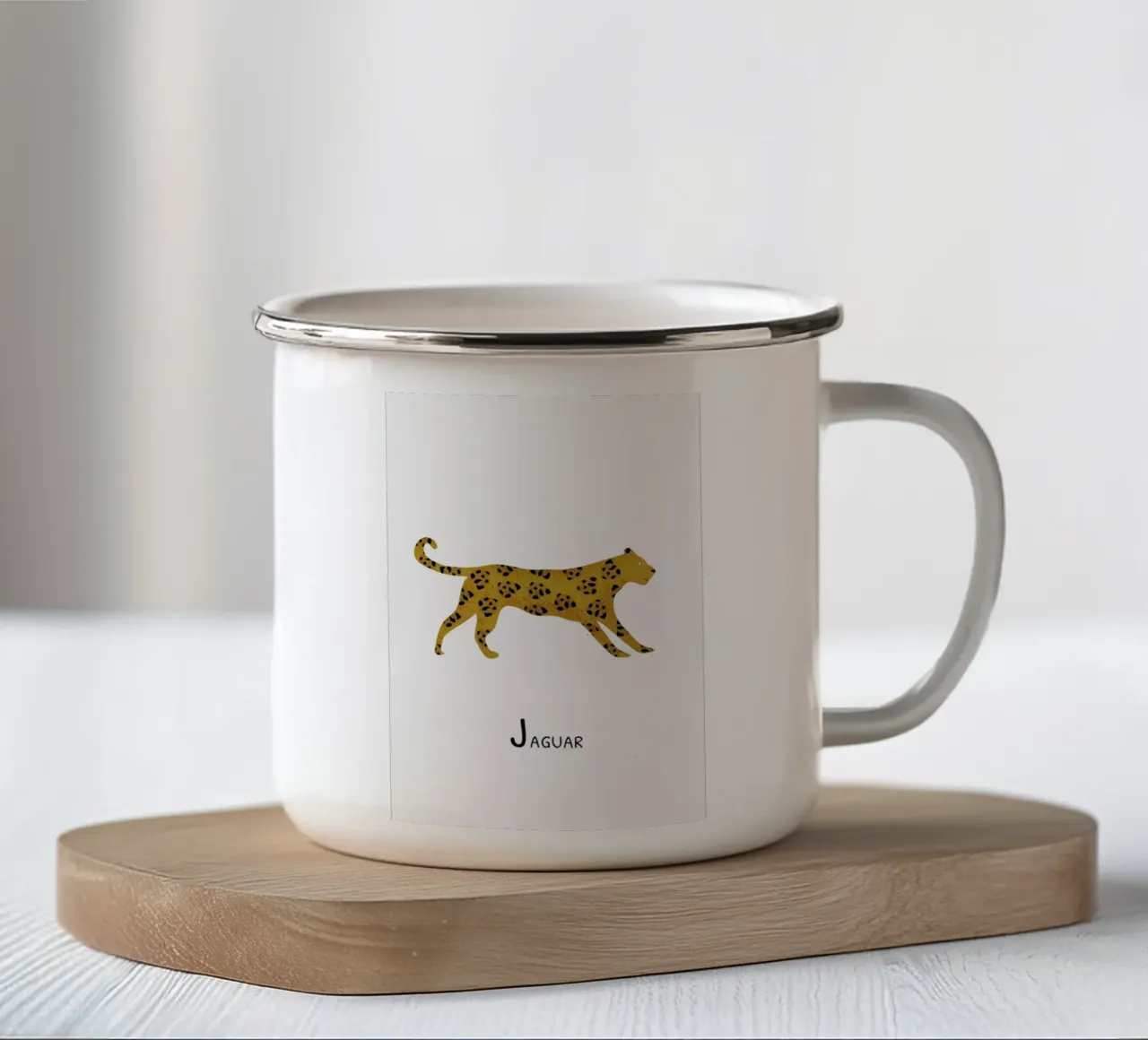 Jaguar tazza in smalto da Little Flourishes