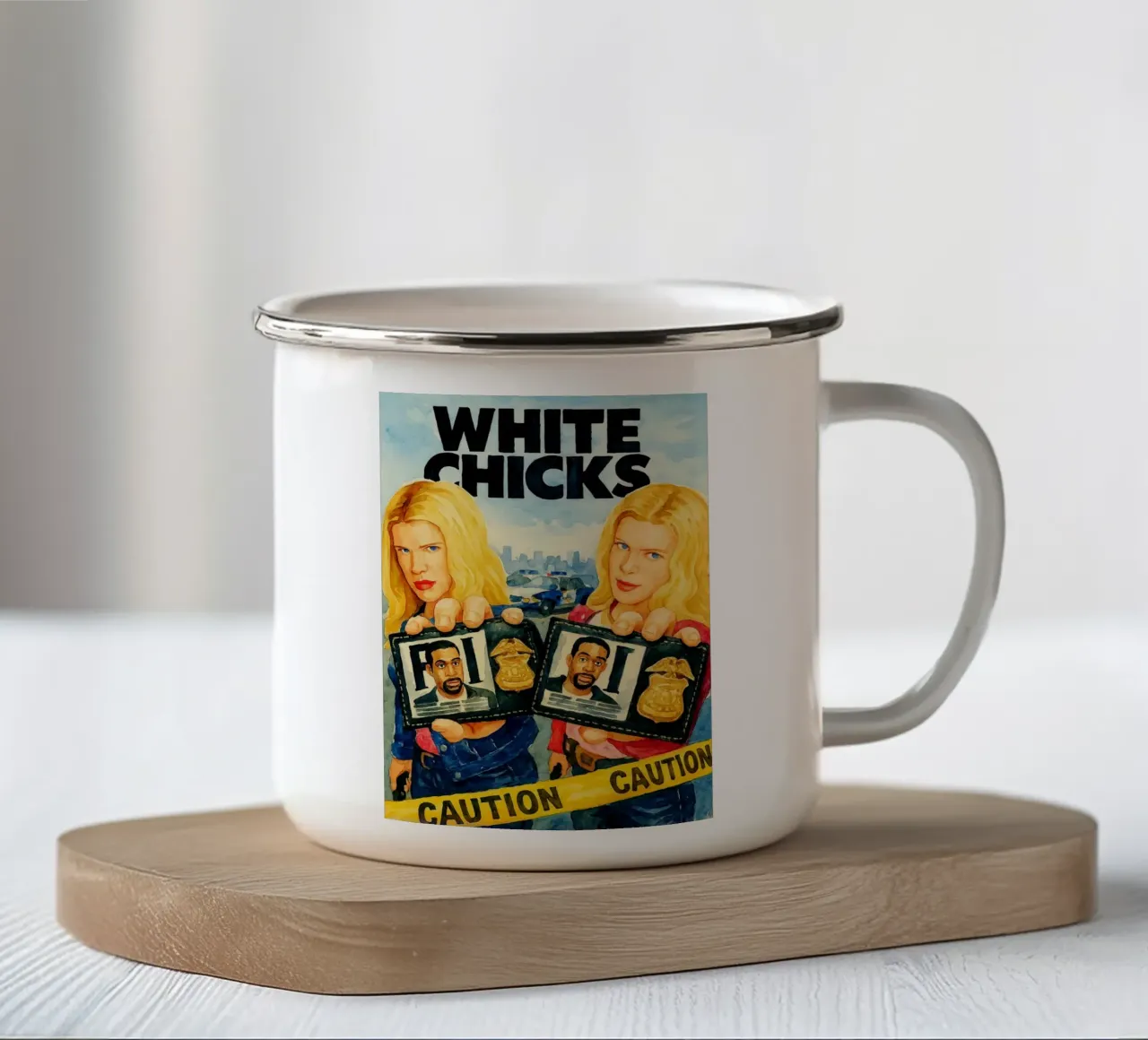 imagination de l'oisillon blanc qui repeint mug en émail de SIQAYA