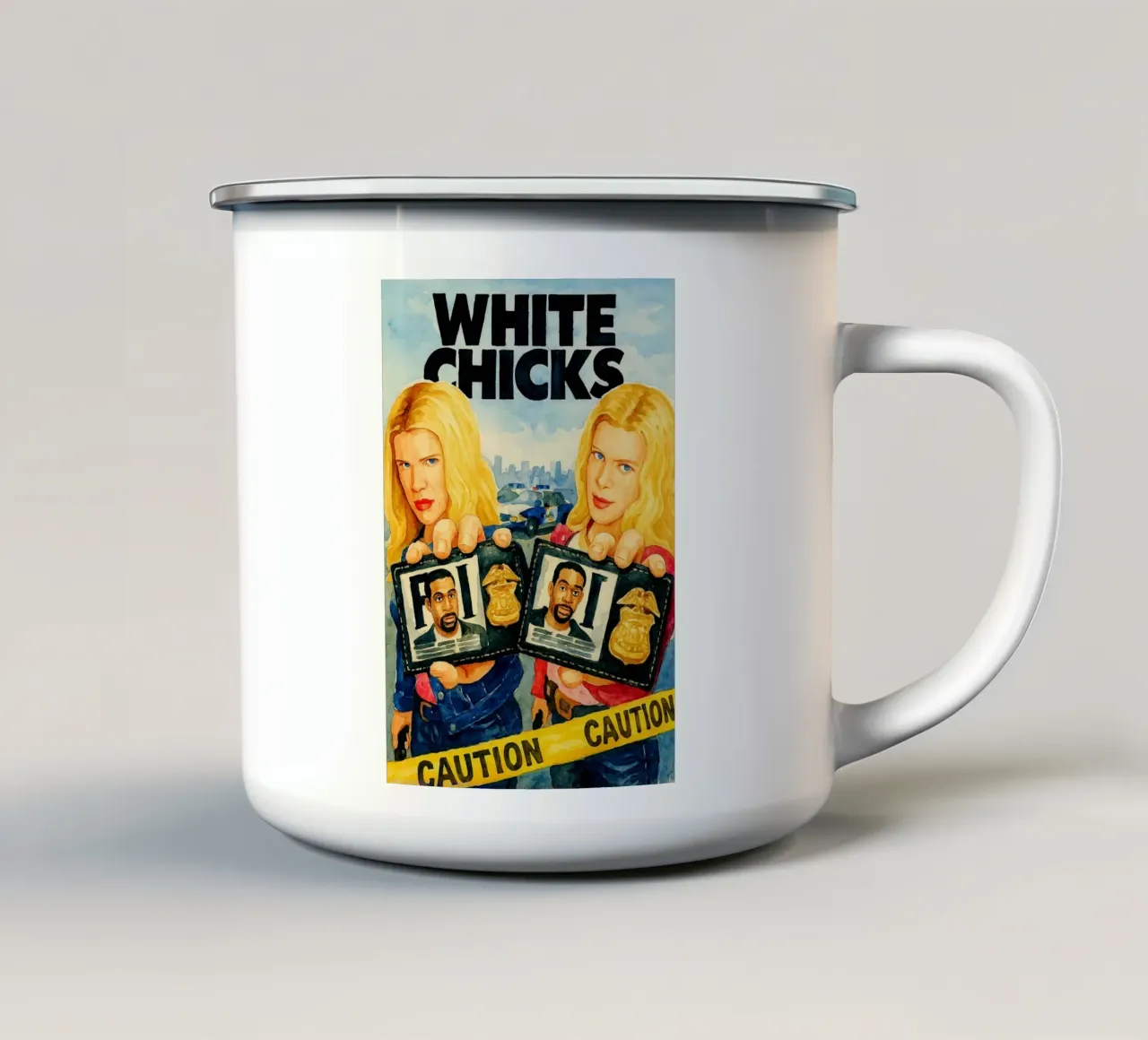 imagination de l'oisillon blanc qui repeint mug en émail de SIQAYA