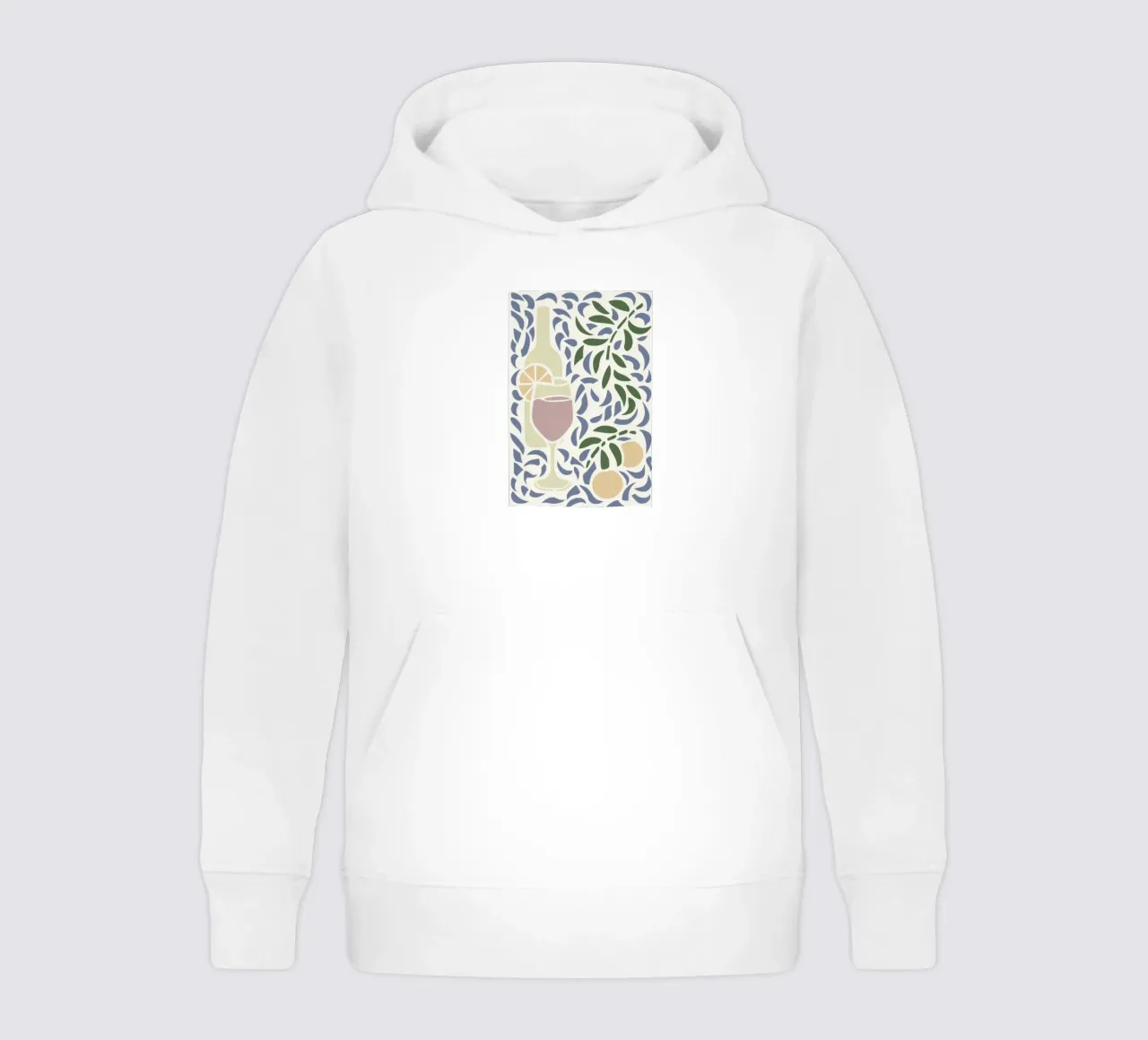 Pastel Matisse-Inspired Still Life with Lemons and Drink kids hoodie by Modern Muse