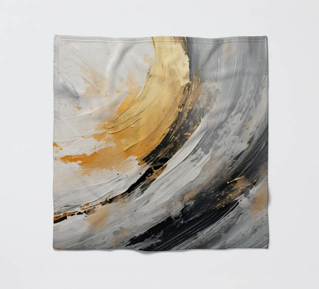 Grey and gold fleece blanket by Imagine