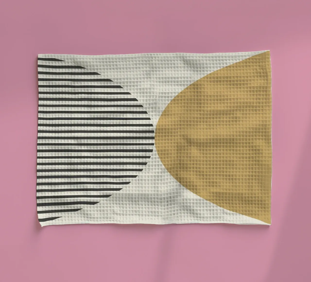 Rayures en demi-cercle - Jaune d'or torchon de MoonlightPrint