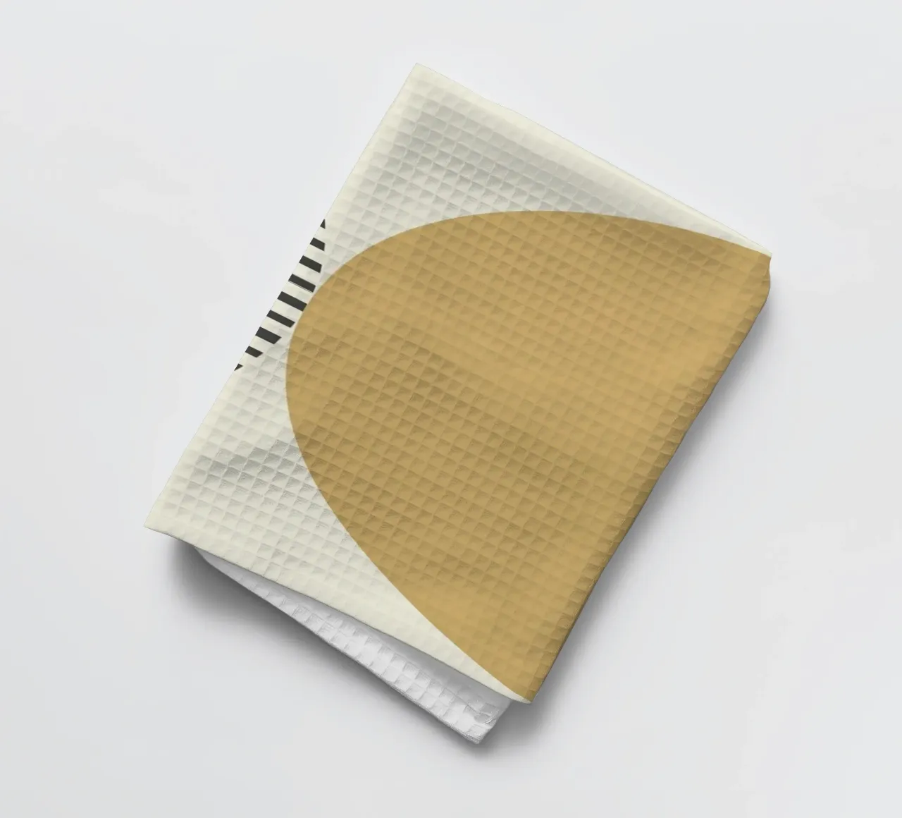 Rayures en demi-cercle - Jaune d'or torchon de MoonlightPrint