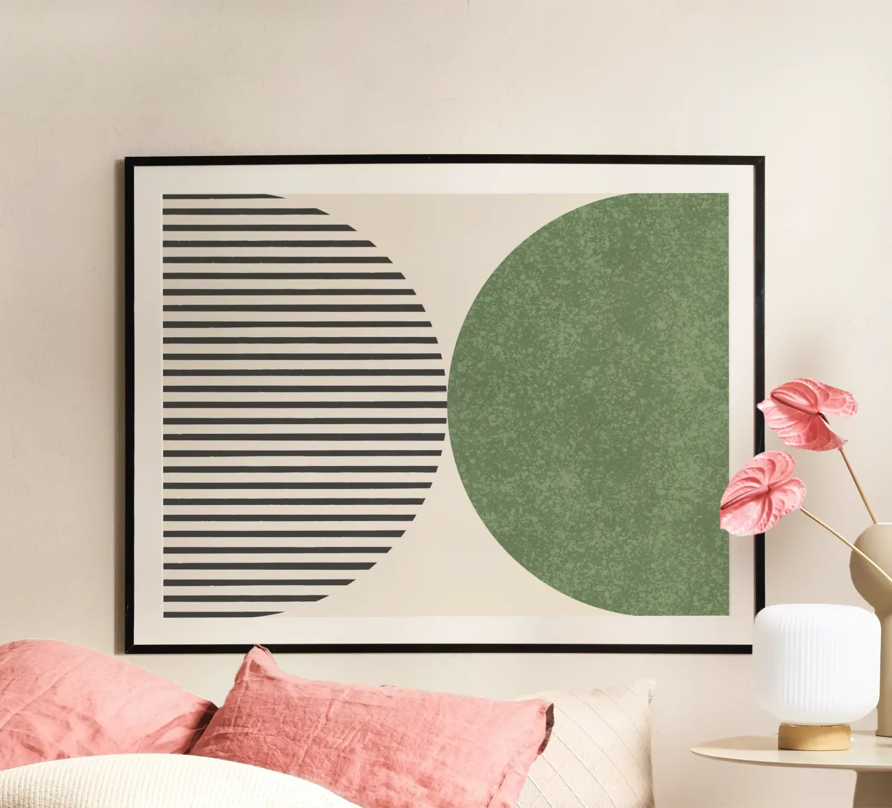 Strisce a semicerchio - Verde carta hahnemühle da MoonlightPrint