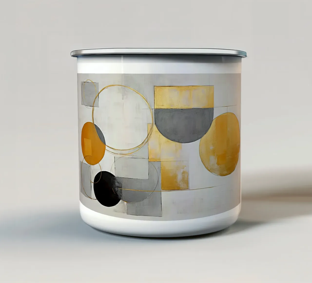 Abstracte basis vormen emaille mok van Imagine