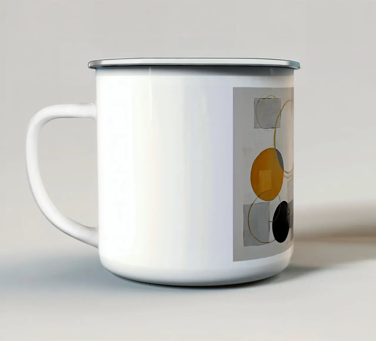 Abstrakte Grundformen Emaille Tasse von Imagine