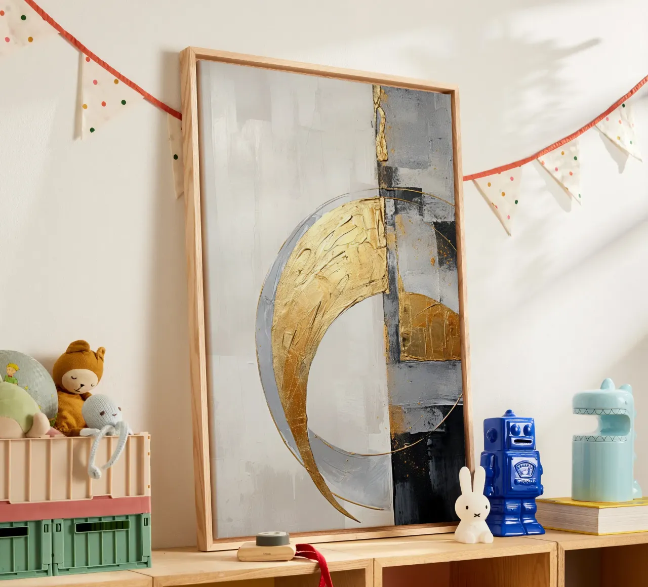Goud en grijs canvas met Baklijst van Imagine