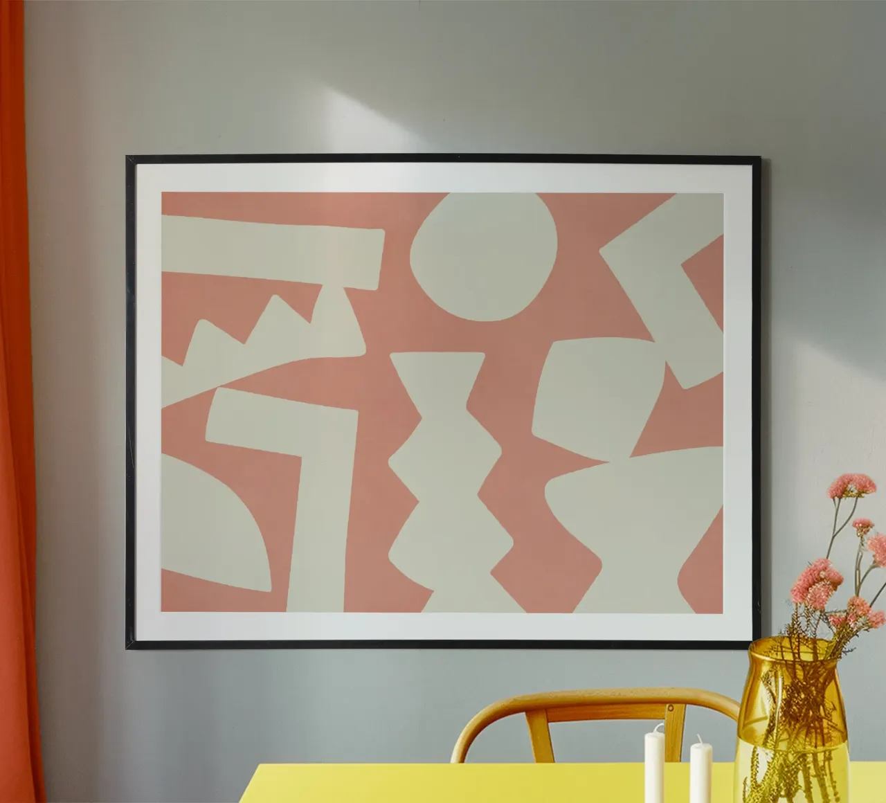 Primitive abstrakte grafische Formen - Blush Pink Poster von MoonlightPrint